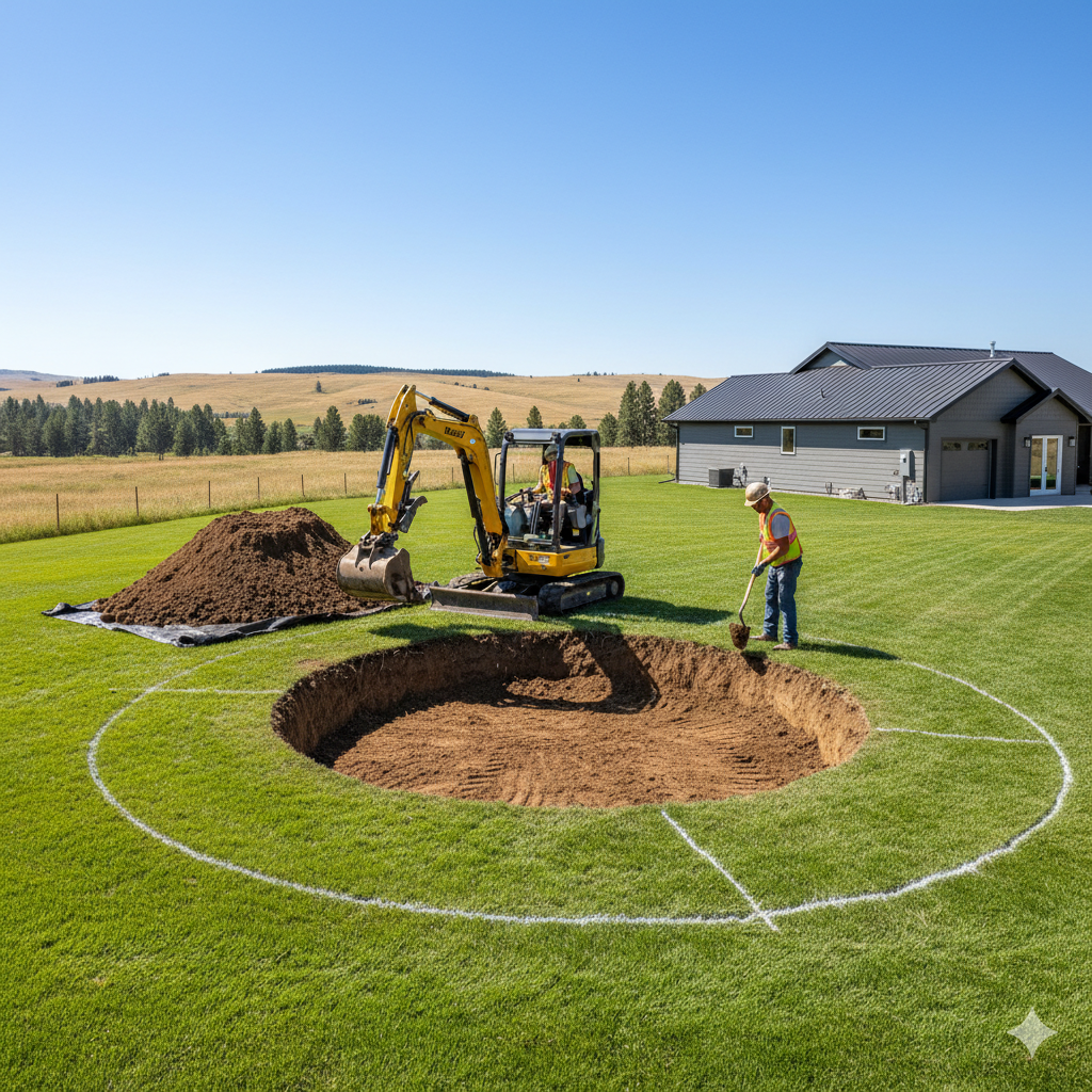 Trampoline Hole Digging